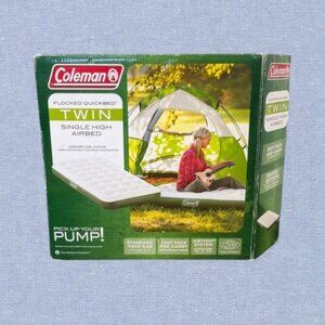 NWT Coleman Twin Flocked Quickbed Single High Airbed